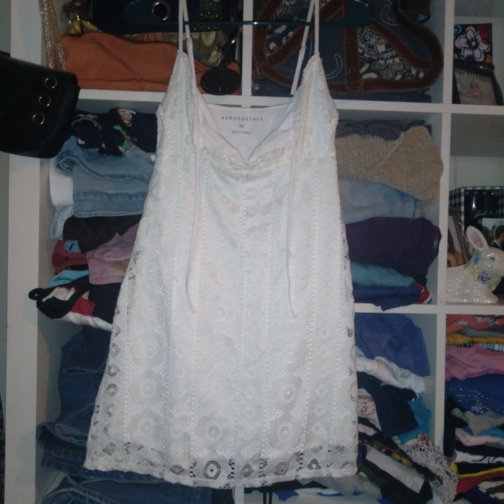 Aeropostale small white lace mini dress